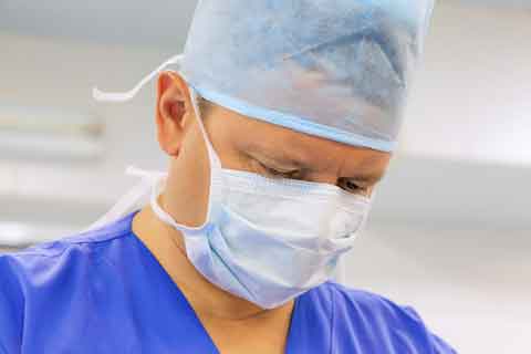 hospital doctor in surgical mask 